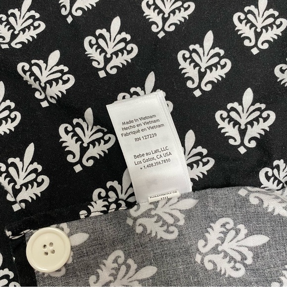 Bebe au Lait Nursing Cover in Black and White Damask Pattern - Picture 7 of 10